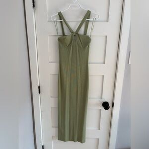 MVN the Label maxi sage green knit dress size M